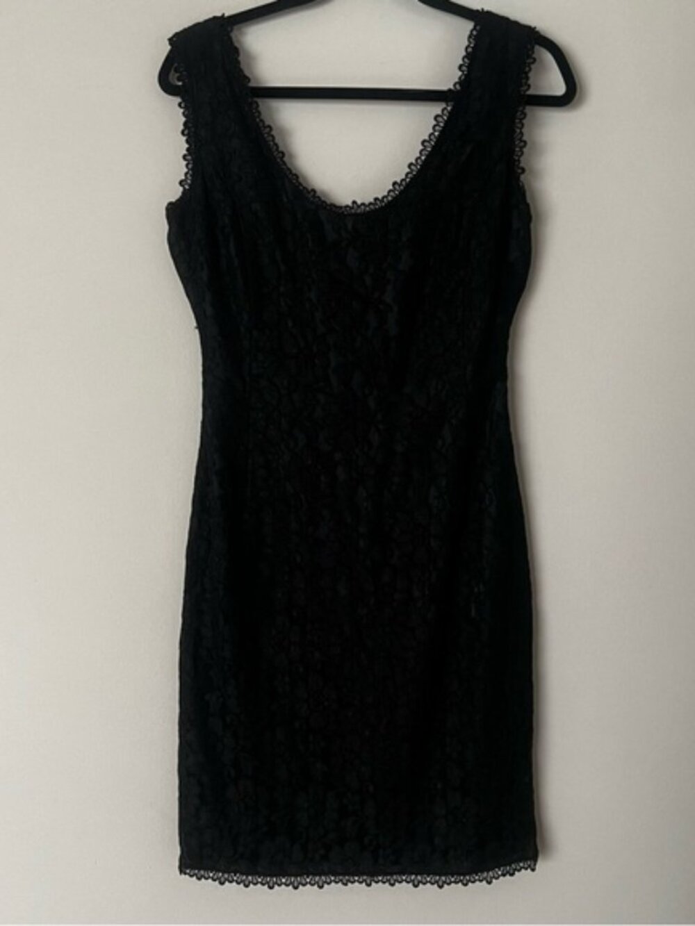 Vintage 80s 90s Lace Black Dress by Magali Collection